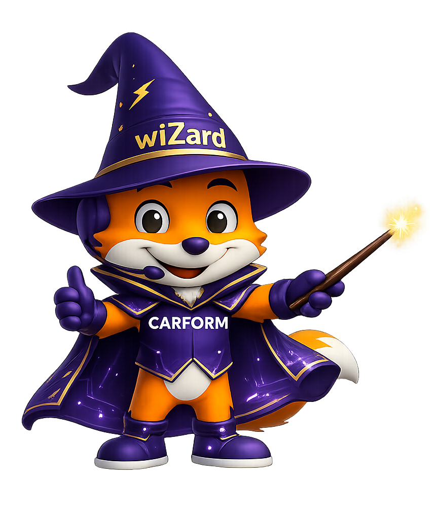 Mascotte wiZard, l'agent IA de Carform